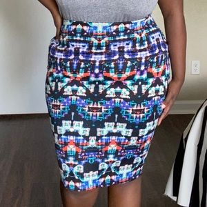 Multi color midi skirt